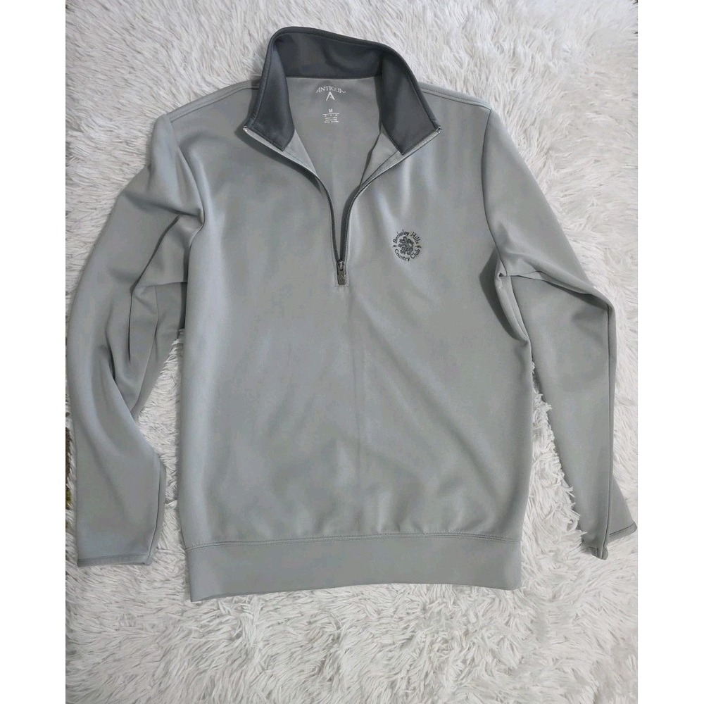 Antigua Gray‎ Casual Beverly Hills Country Club Logo Quarter-Zip Top Size Medium